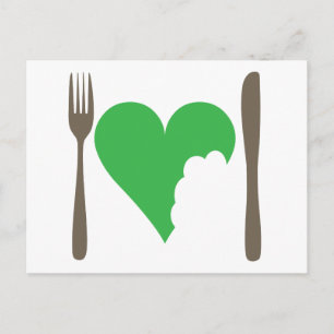 Liefde eten, liefdeshartenliefdesspel briefkaart