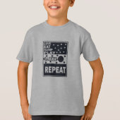 Liefde eten slaap spelen basketbal herhalen t-shirt (Voorkant)