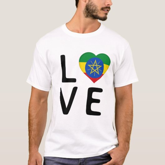 Liefde - Ethiopische vlag T-shirt (Voorkant)