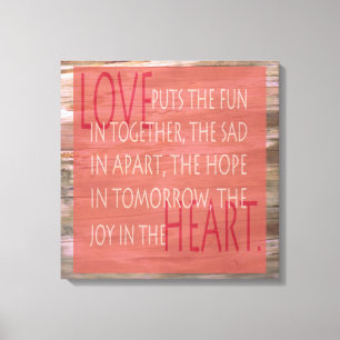 Liefde-expressieve gedicht rustige tekendoek canvas afdruk