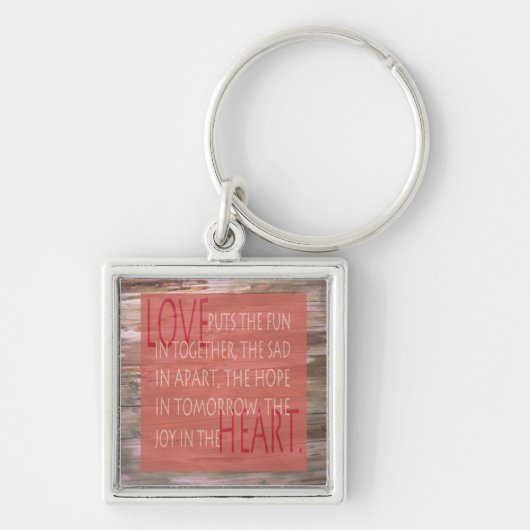 Liefde-expressieve gedicht sleutelhanger met houte (Voorkant)