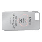 Liefde faalt nooit Bijbelvers Case-Mate iPhone Case (Achterkant (Horizontaal))