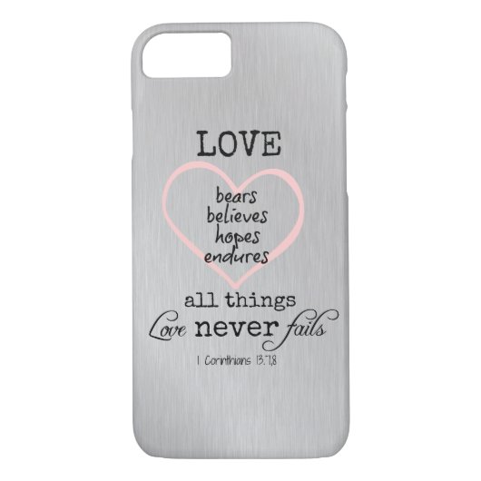 Liefde faalt nooit Bijbelvers Case-Mate iPhone Case (Achterkant)