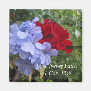 Liefde faalt nooit bloemen magneet