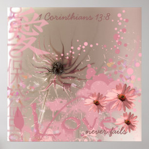 Liefde Faalt Nooit ConeFlower Collage Poster