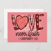 Liefde Faalt Nooit, Korintiërs Briefkaart (Voorkant / Achterkant)