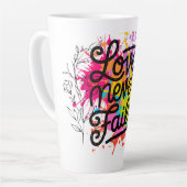 Liefde faalt nooit latte mok (Linkerhoek)