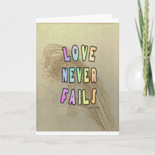 Liefde faalt nooit Notecard Kaart