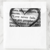 Liefde faalt nooit Sticker (Tas)