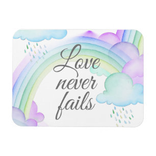 Liefde faalt nooit Waterverf Regenboog Magneet