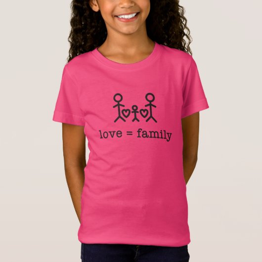Liefde = Familie, Meisjes T-shirt (Voorkant)