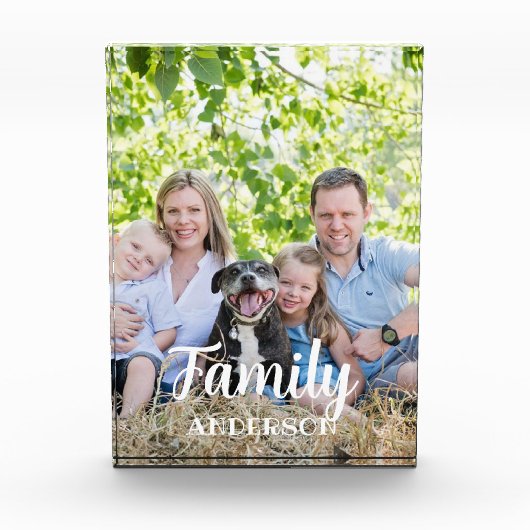 Liefde Familie Witte Script Aangepaste Verticale F Fotoblokken (Voorkant)