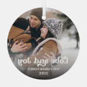 Liefde & fancy deklaag, gesimuleerd, fotoglas glas ornament (Achterkant)