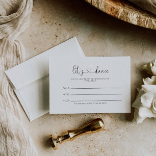 Liefde Fancy Script Huwelijkslied Verzoekkaart RSVP Kaartje