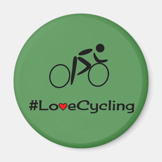 Liefde fietsondertitel groen magneet (Voorkant)