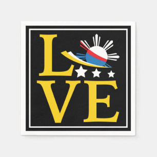 Liefde - Filippijnse vlag typografie kunst Servet