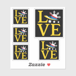 Liefde - Filippijnse vlag typografie kunst Sticker