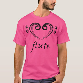 Liefde Fluit Hart Fluit Hand getrokken Liefde voor T-shirt