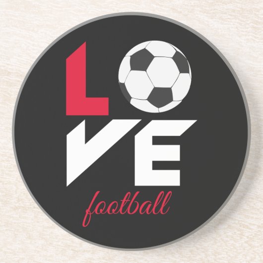 Liefde football zandsteen onderzetter (Voorkant)
