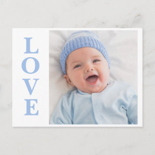 Liefde Foto Blauwe Typografie Briefkaart