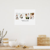 Liefde Foto Collage 4 Foto's Jubileum Gift Poster (Keuken)