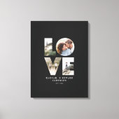 Liefde foto modern, gepersonaliseerd cadeau zwart canvas afdruk (Voorkant)
