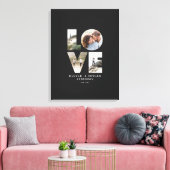 Liefde foto modern, gepersonaliseerd cadeau zwart canvas afdruk (Insitu (Woonkamer))