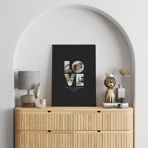 Liefde foto modern, gepersonaliseerd cadeau zwart canvas afdruk