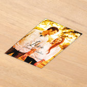 Liefde foto toevoegen naam set. Datum jaar bruilof Acryl Uitnodigingen (Laagn)