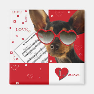 Liefde. Funny Dog Valentijnsdag Gift Magneet