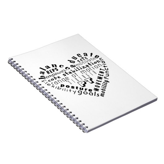 Liefde Fysiotherapie Word Art Spiral Notitieboek (Rechterzijde)