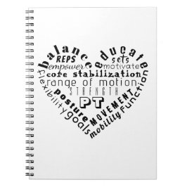 Liefde Fysiotherapie Word Art Spiral Notitieboek