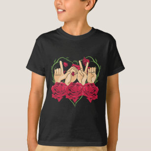 Liefde Gebarentaal Roos Hart Asl Bewustzijn Dove P T-shirt