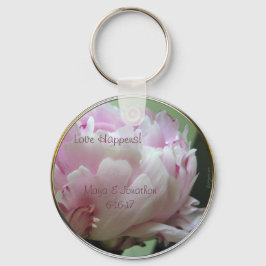 Liefde gebeurt roze pony Wedding Favor Sleutelhang Sleutelhanger
