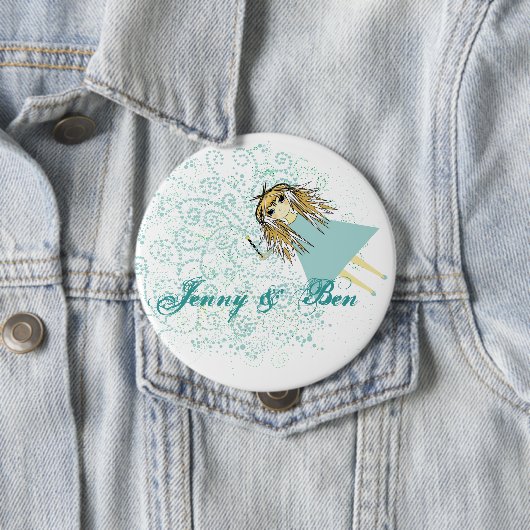 Liefde geeft ons een feiale weddenschap ronde button 4,0 cm (In situ)