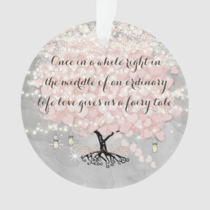Liefde geeft ons fairy Tale Heart Leaf Tree Weddin Ornament