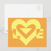 Liefde Geel op Sinaasappel Briefkaart (Voorkant / Achterkant)