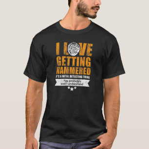 Liefde gehammerde munten Koeldetectoren hammered c T-shirt