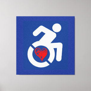 Liefde gehandicapt canvas afdruk