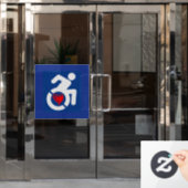 Liefde gehandicapt raamsticker (Kantoordeur)