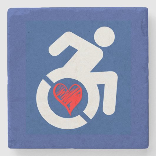 Liefde gehandicapt stenen onderzetter (Voorkant)