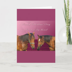 Liefde & Gelukkige Valentijnse Paarden Met Harten  Feestdagen Kaart