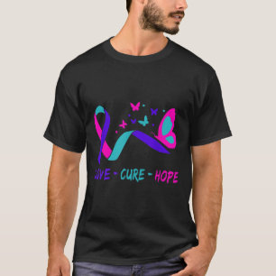 Liefde Geneest Hoop Baarmoederhalskanker Krijger V T-shirt