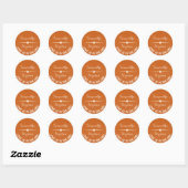 Liefde Gepersonaliseerd Hart Wit & Roest Bruin Bru Ronde Sticker (Vel)