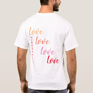 Liefde Gepersonaliseerde Naam Terug en Pocket Desi T-shirt