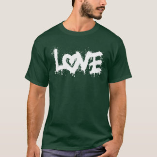 Liefde gespoten geschilderde liefde retro t-shirt