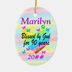 LIEFDE GEVULD GEPERSONALISEERD EN GEDATEERD 90E OR KERAMISCH ORNAMENT