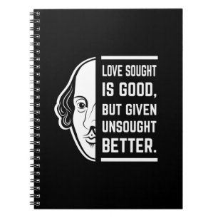 Liefde gezocht is goed Shakespeare Thespian Quote Notitieboek