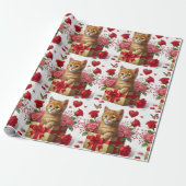 Liefde Ginger Kitten in Valentijnsdag Box Cadeaupapier (Uitgerold)