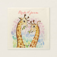 Liefde giraffe trouwdag waterverf